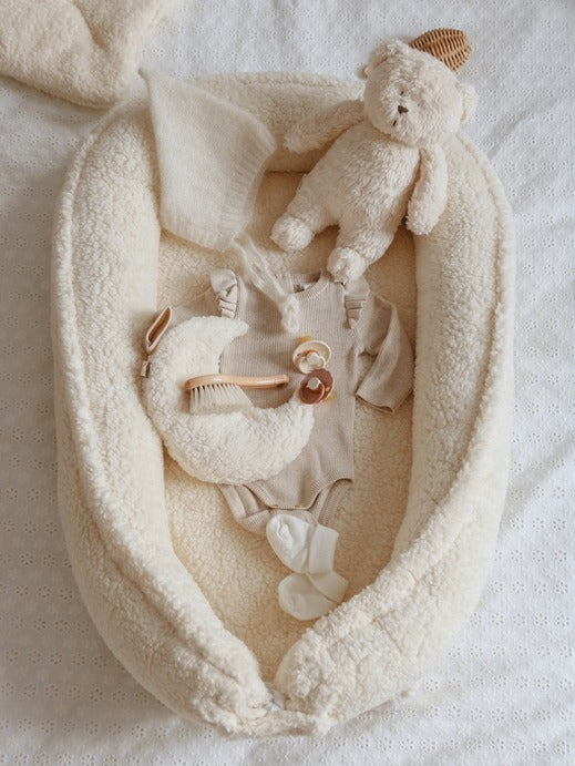 Babyly - Teddy Baby Nest - Cream - Mabel & Fox