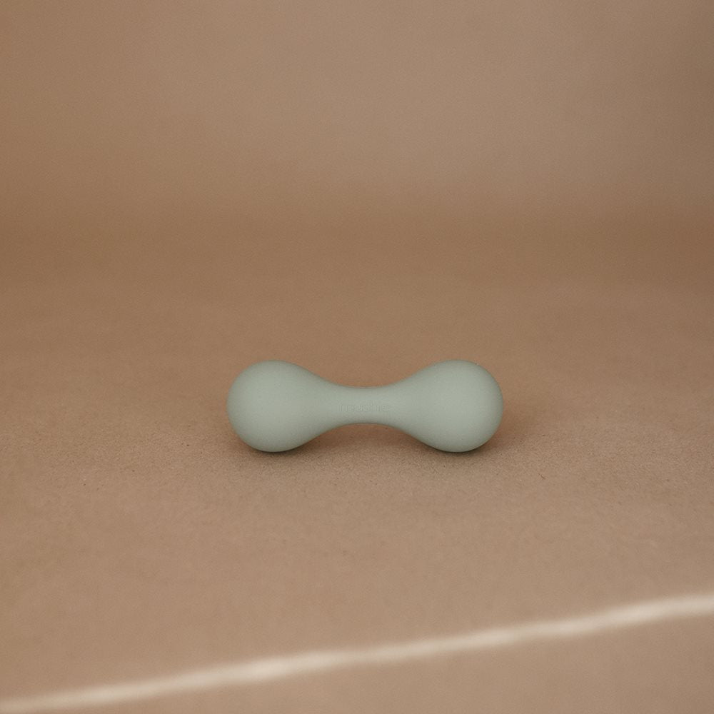 Mushie - Silicone Baby Rattle -Cambridge Blue