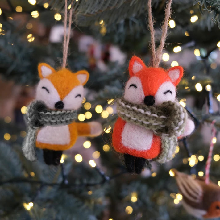 Fiona Walker - Christmas Decoration - Fox with Scarf