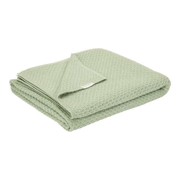 Little Dutch - Knitted Bassinet Blanket - Pure Sage