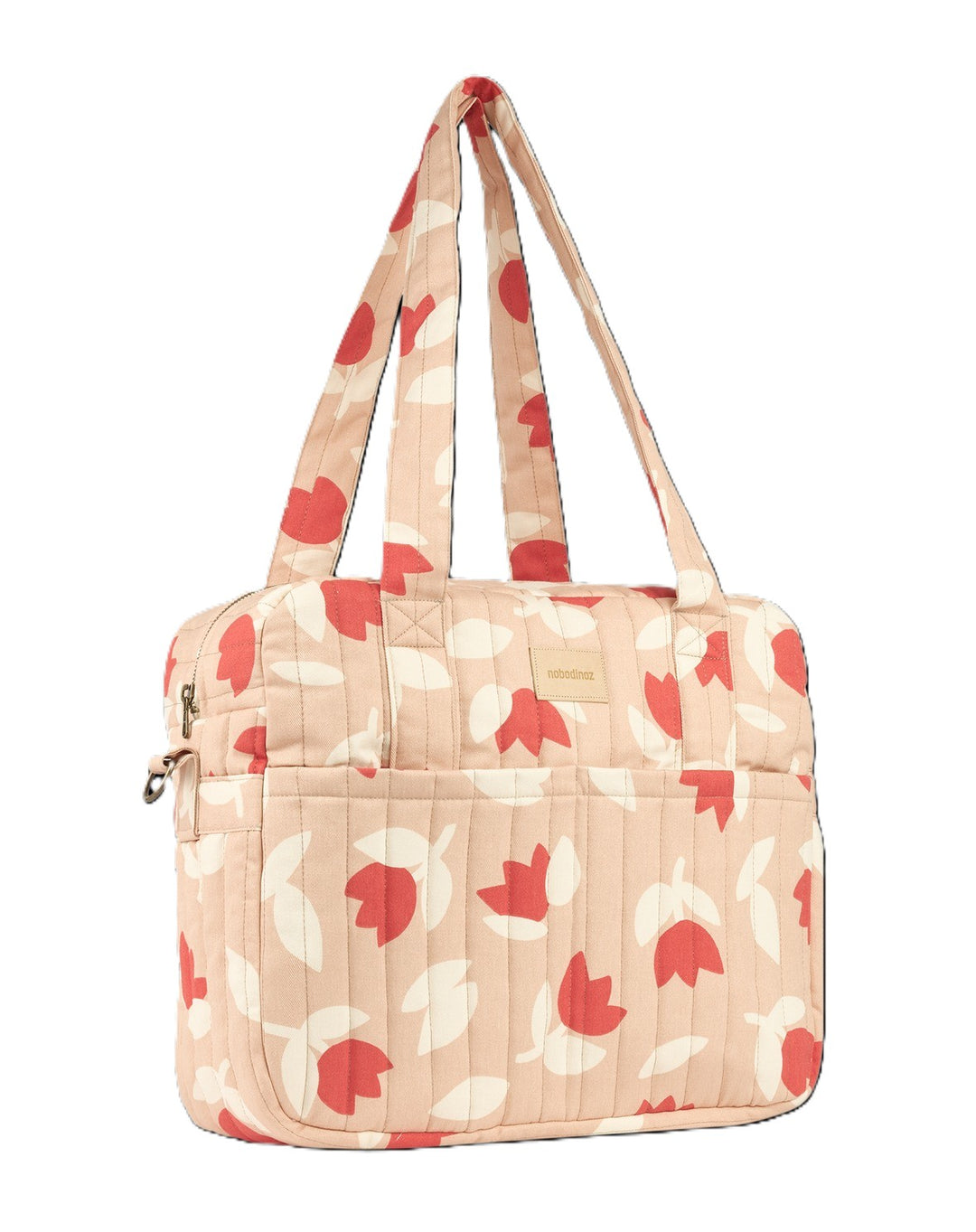 Nobodinoz- Hyde Park Waterproof Stroller Bag - Red Tulips - Mabel & Fox