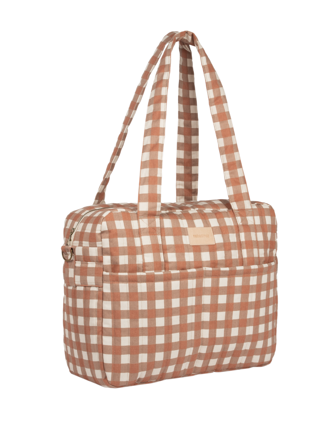 Nobodinoz- Hyde Park Waterproof Stroller Bag- Terracotta Checks