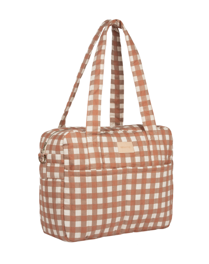 Nobodinoz- Hyde Park Waterproof Stroller Bag- Terracotta Checks