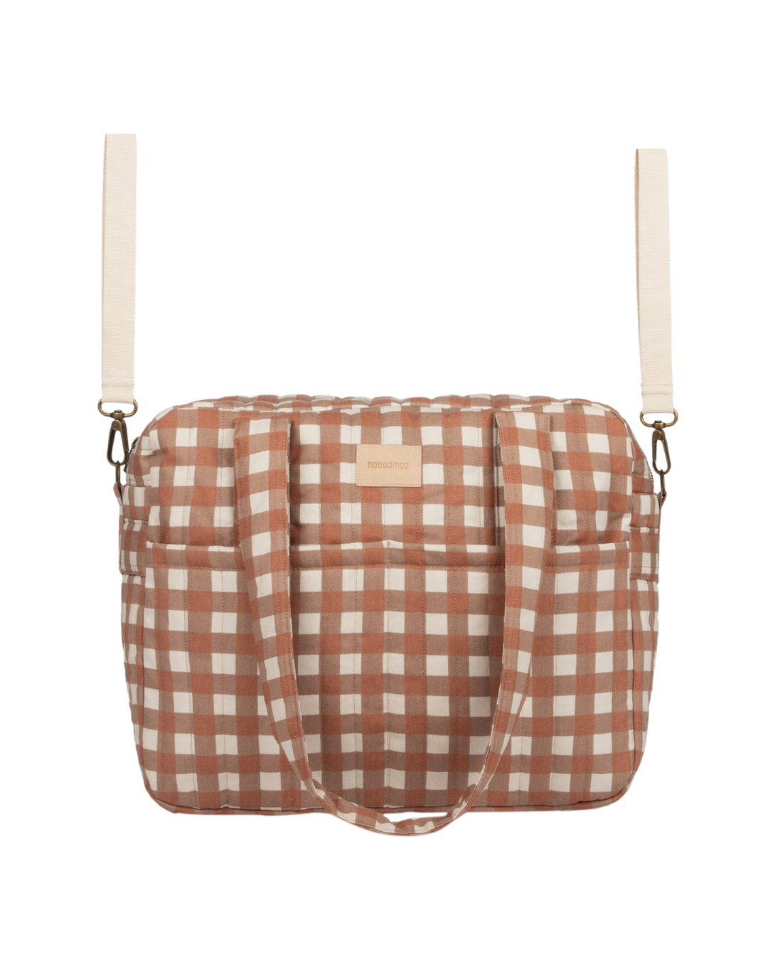 Nobodinoz- Hyde Park Waterproof Stroller Bag- Terracotta Checks