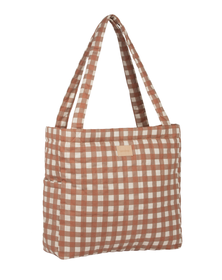 Nobodinoz-Hyde Park Tote Bag- Terracotta Checks