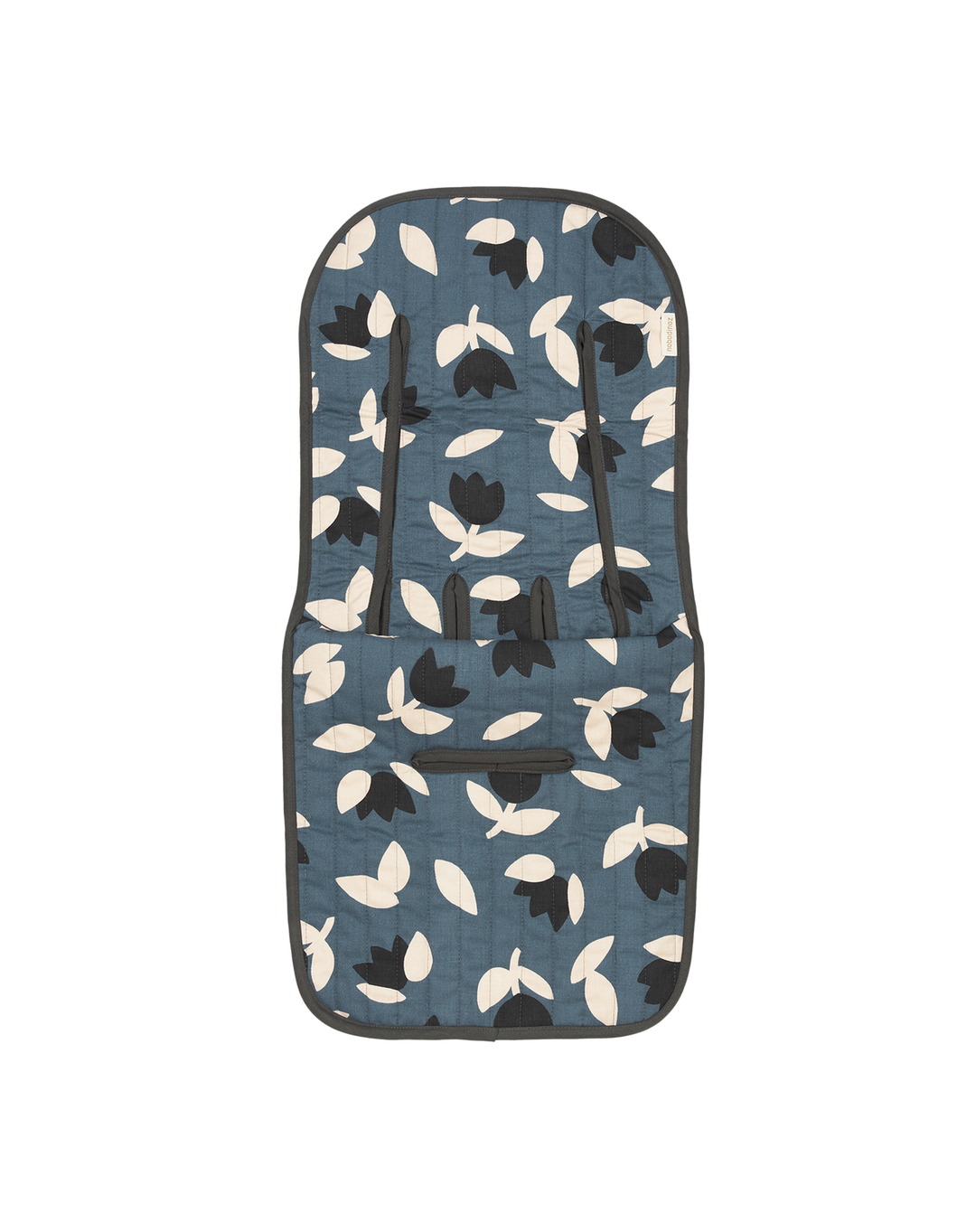 Nobodinoz - Hyde Park - Universal Stroller Pad - Blue Black Tulips