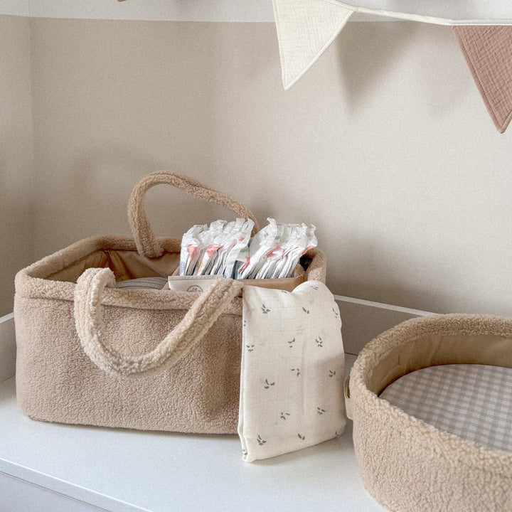 Mabel & Fox - Teddy Nappy Caddy - Biscuit