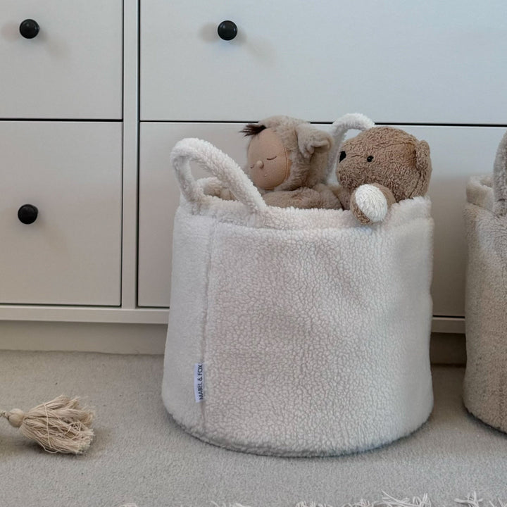 Mabel & Fox - Teddy Storage Basket - Milk