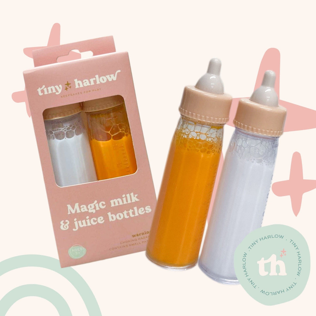 Tiny Harlow - Tiny Tummies - Magic Milk and Juice Bottle Set