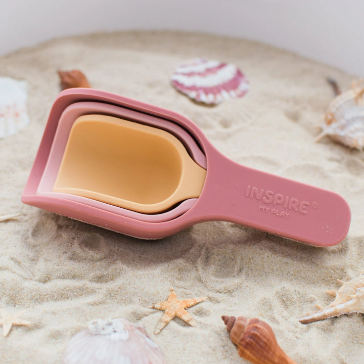 Inspire My Play - Nesting Scoop Set - Coral/Yellow - Mabel & Fox