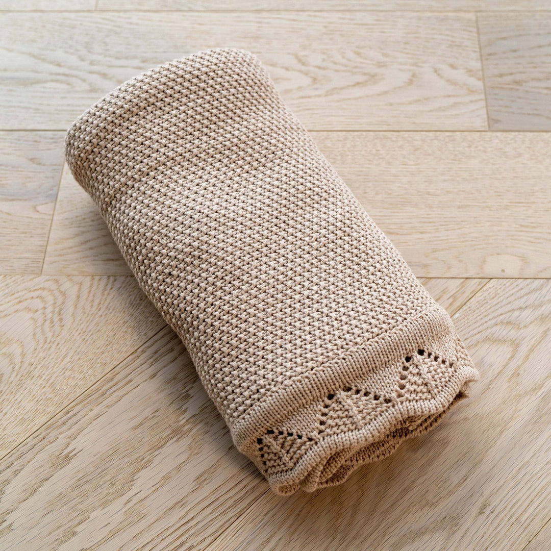 Mabel & Fox - Knitted Baby Blanket - Caramel - Mabel & Fox