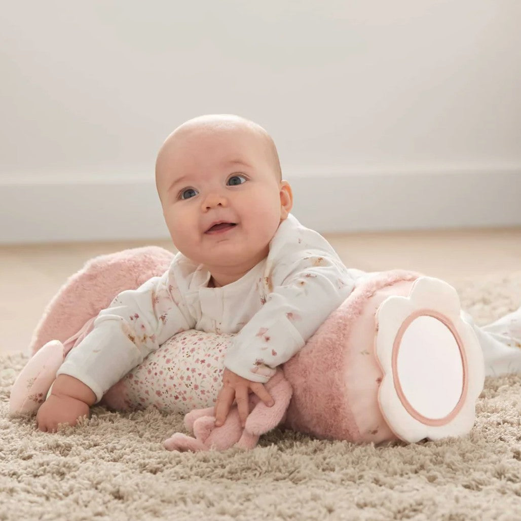 Mamas & Papas - Tummy Time Roll - Welcome To The World Pink Bunny