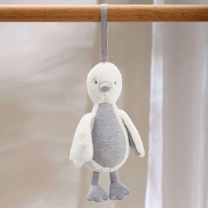 Mamas & Papas - Welcome to the World Duckling - Chime Duck Travel Toy - Grey - Mabel & Fox