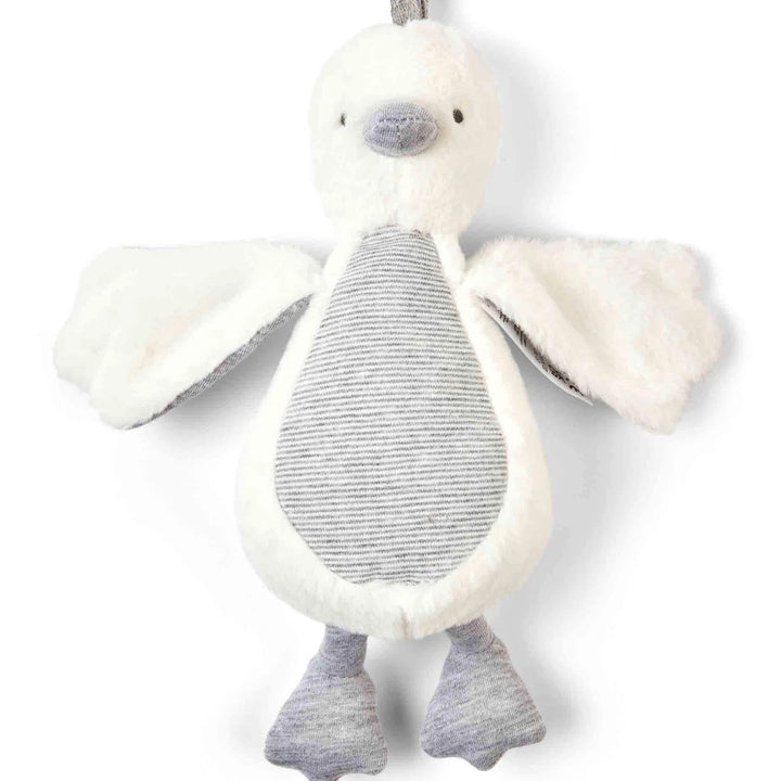 Mamas & Papas - Welcome to the World Duckling - Chime Duck Travel Toy - Grey