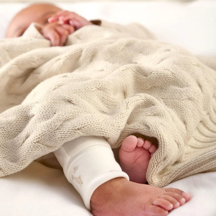 Mamas & Papas - Cable Knit Blanket - Welcome to the World Duckling