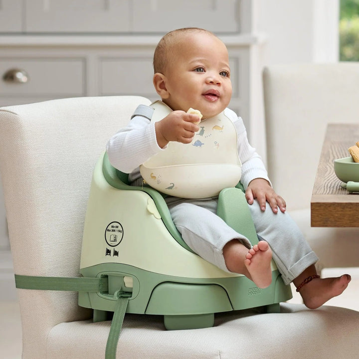 Mamas & Papas - Bug 3-in-1 Floor & Booster Seat with Activity Tray - Eucalyptus - Mabel & Fox