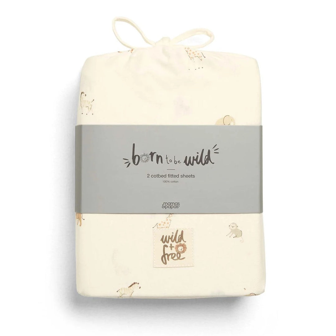 Mamas & Papas - Cotbed Fitted Sheets (2 Pack) - Born To Be Wild