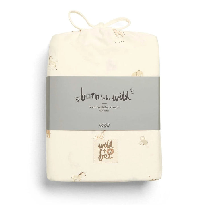 Mamas & Papas - Cotbed Fitted Sheets (2 Pack) - Born To Be Wild - Mabel & Fox