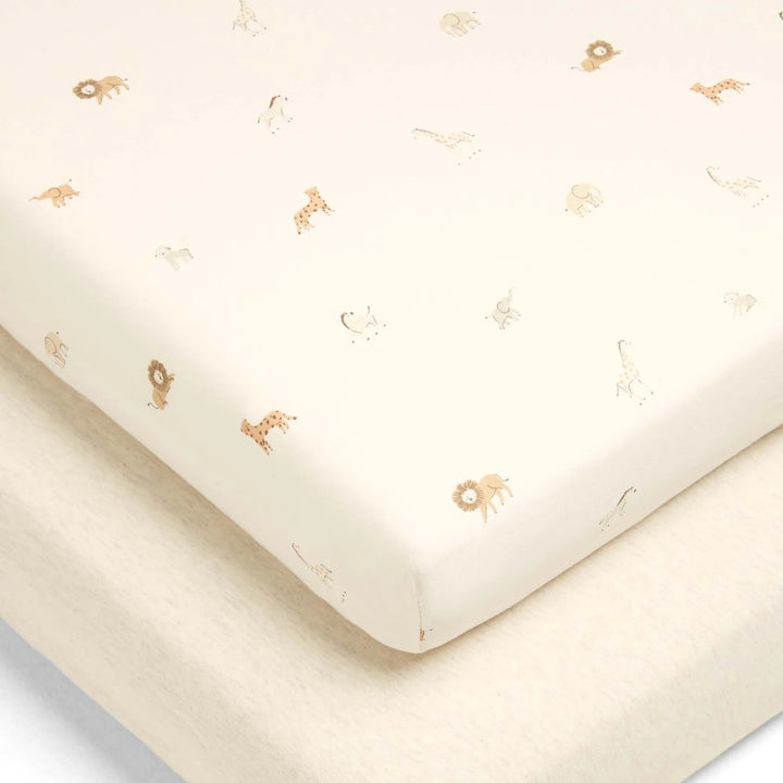 Mamas & Papas - Cotbed Fitted Sheets (2 Pack) - Born To Be Wild - Mabel & Fox