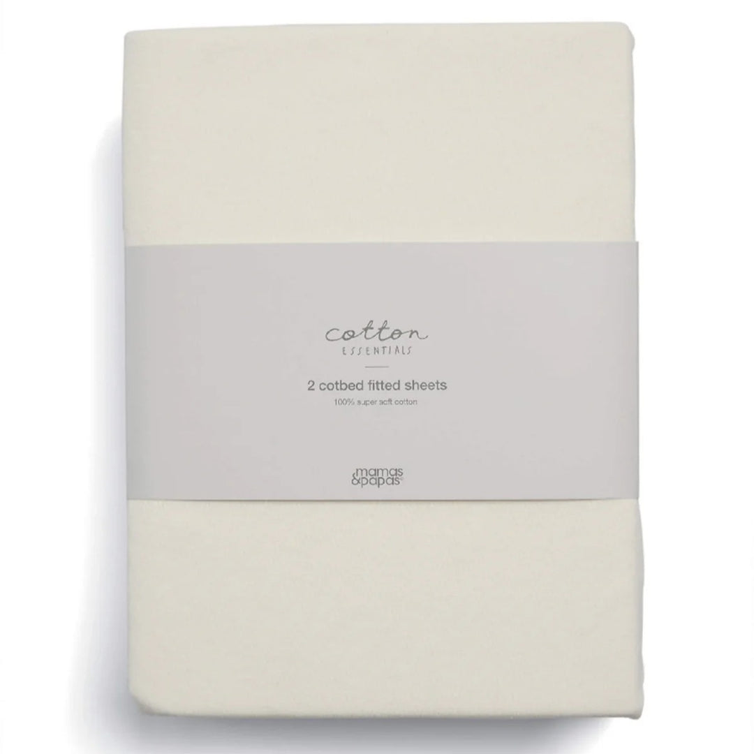 Mamas & Papas - Cotton Essentials - Cotbed Fitted Sheets (2 pack) - Cream