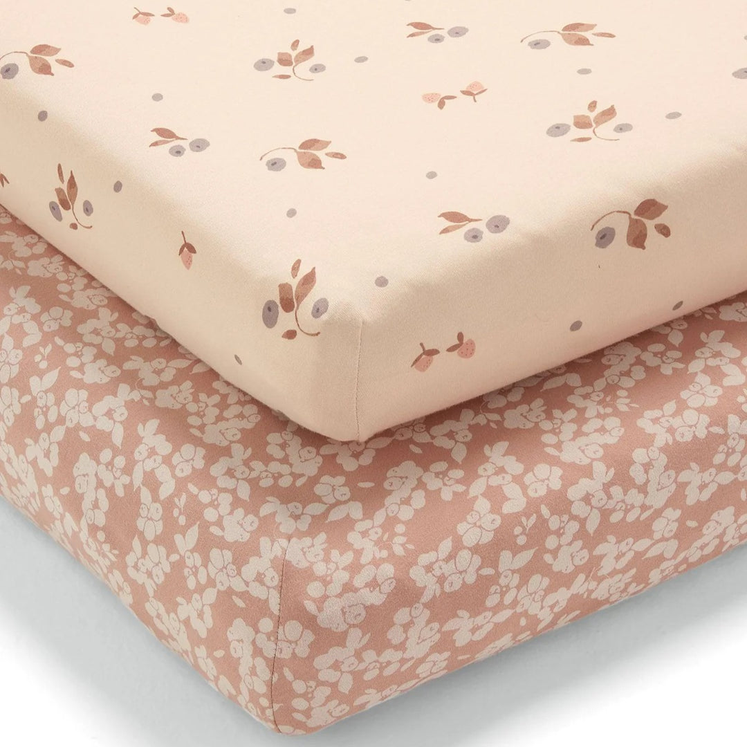 Mamas & Papas - Cotbed Fitted Sheets (2 Pack) – Berry/Peony