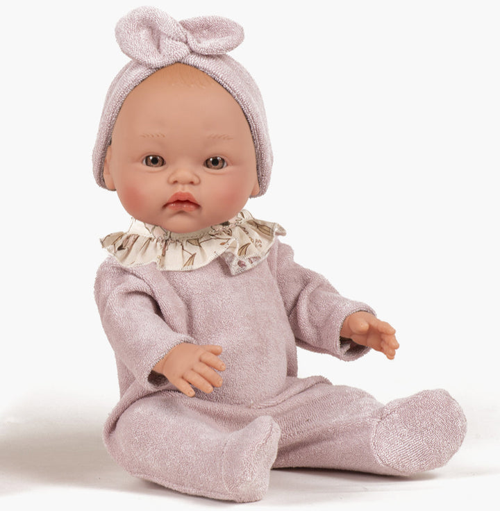 MiniKane - Doll - Olympe In Petal Terry Sleepsuit With Headband