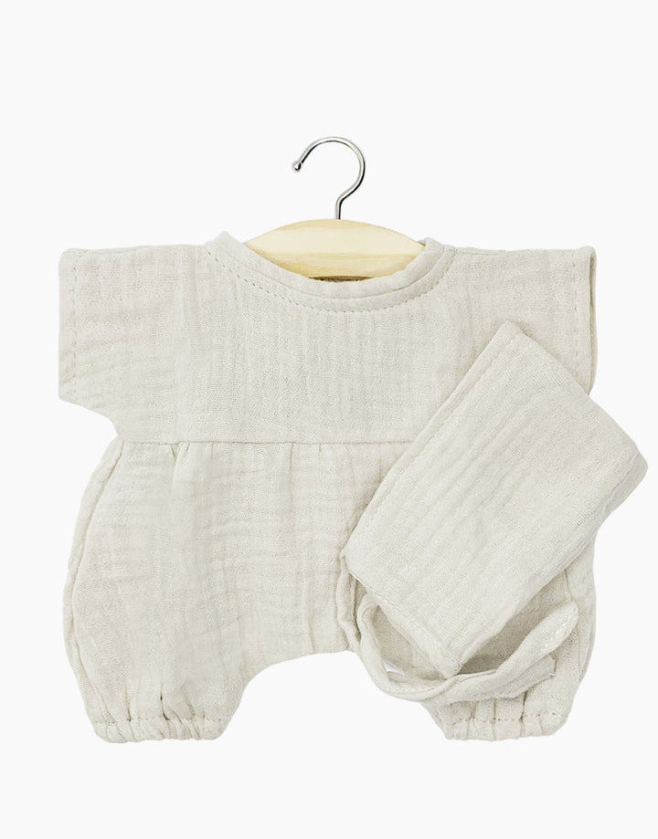 MiniKane - Noa Romper With Pouch - Raw Gauze