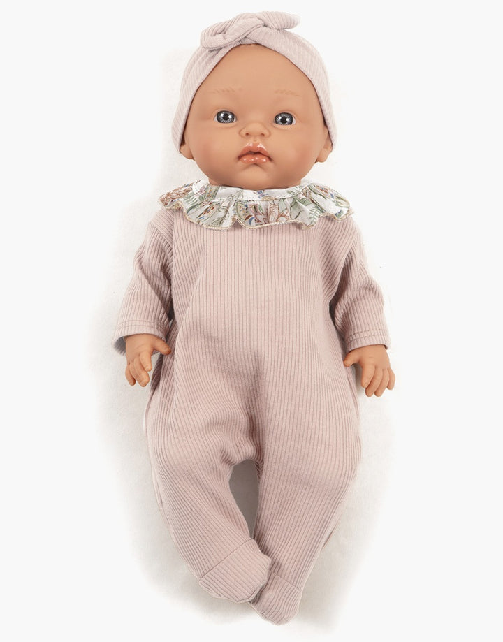 MiniKane - Doll - Iris In Her Sleep Well Ribbed Knit Sleepsuit With Headband - Lili-Rose