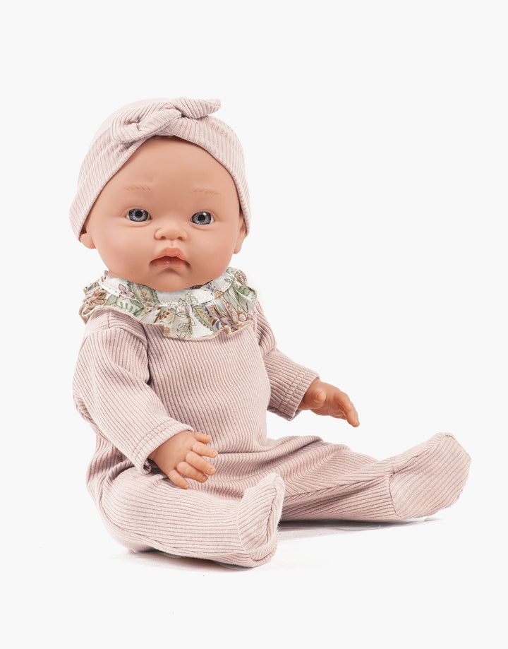 MiniKane - Doll - Iris In Her Sleep Well Ribbed Knit Sleepsuit With Headband - Lili-Rose