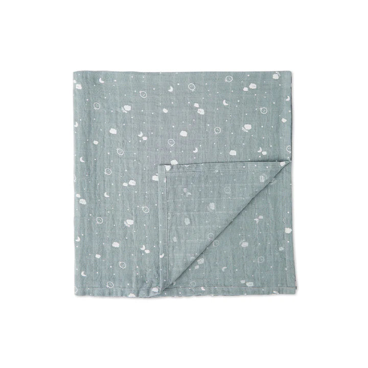 Baby Mori - Large Muslin Swaddle- Blue