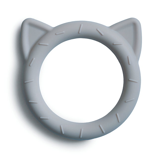 Mushie - Teether Cat - Stone - Mabel & Fox