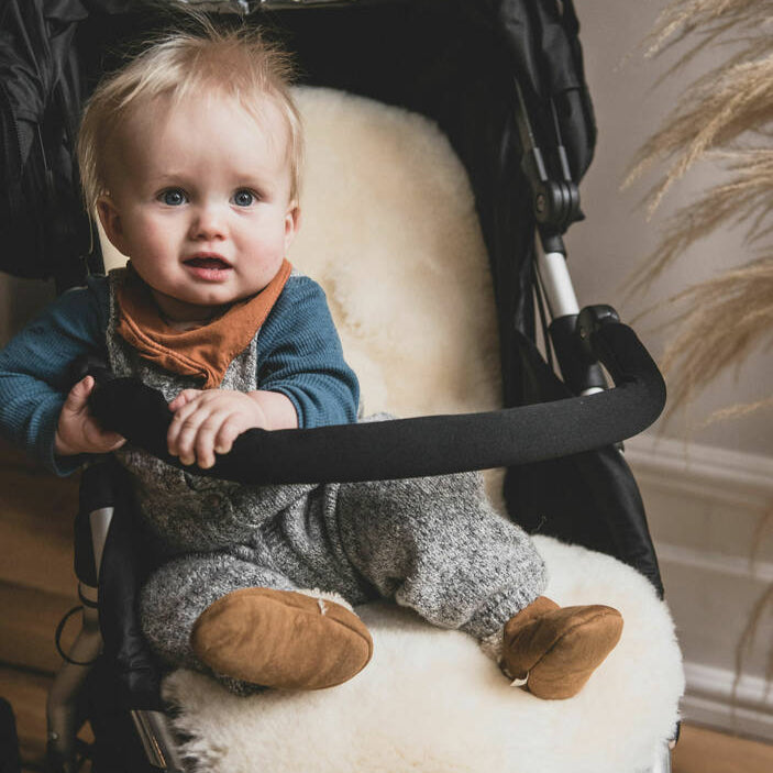 Baa Baby - Sheepskin Pram Liner - Honey - Mabel & Fox