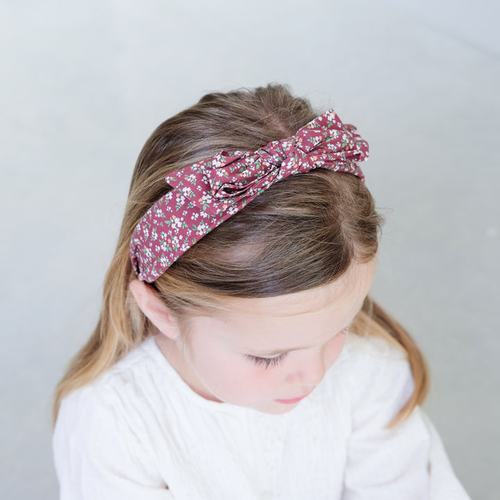 Mimi & Lula - Alice Band - Edie bow- Burgundy - Mabel & Fox