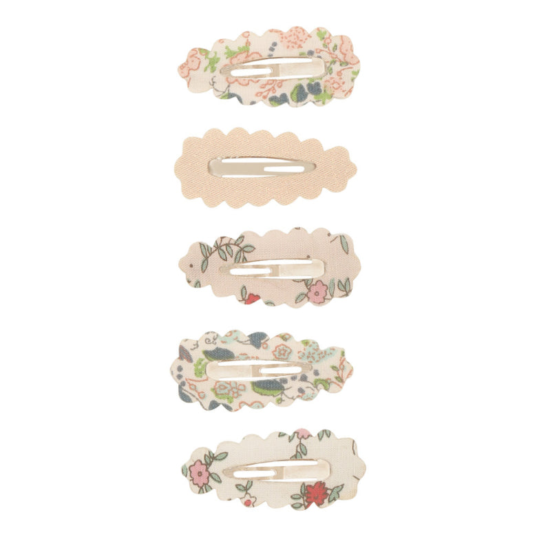 Mimi & Lula - Clic Clac Hair Clips - Mini Scalloped Floral (5 Pack) - Mabel & Fox