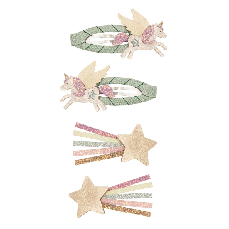 Mimi & Lula - Hair Clip Set - Flying Unicorn - Mabel & Fox