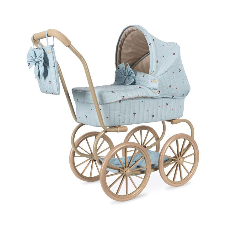 Konges Slojd - Minnie Bow Doll Pram - Cherry Blue Coeur