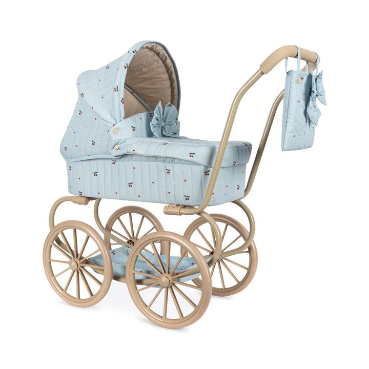 Konges Slojd - Minnie Bow Doll Pram - Cherry Blue Coeur