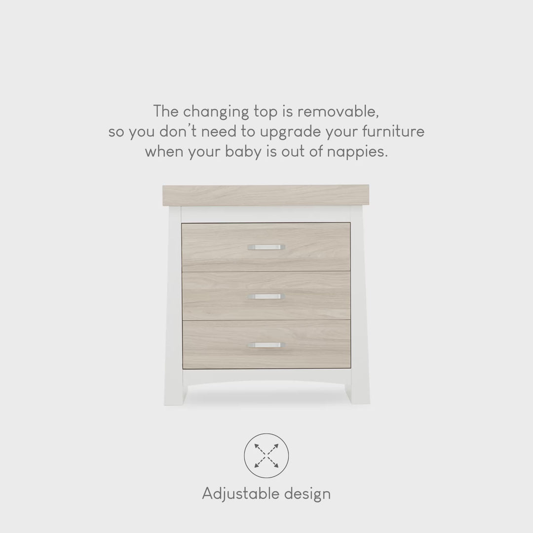 CuddleCo - Ada 3 Drawer Dresser / Changer - White/Ash