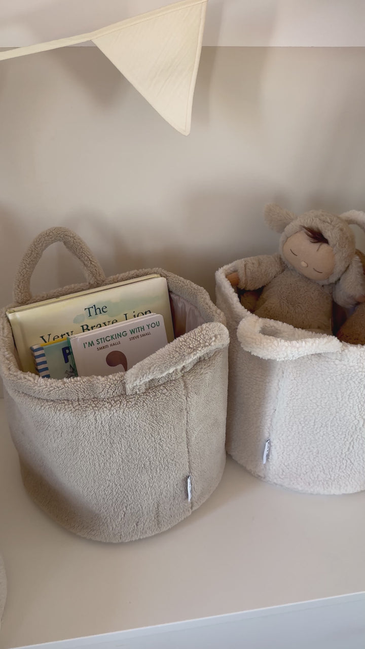 Mabel & Fox - Teddy Storage Basket - Biscuit