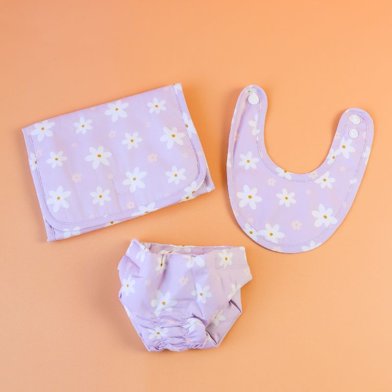 Tiny Harlow - Dolls Nappy Bag - Lilac Daisy