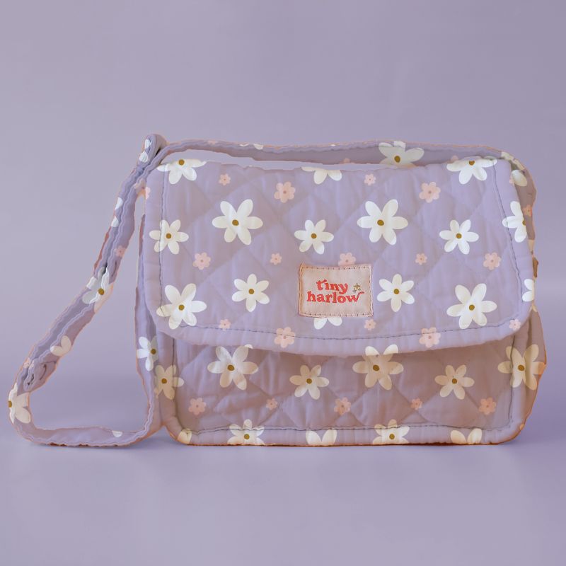 Tiny Harlow - Dolls Nappy Bag - Lilac Daisy