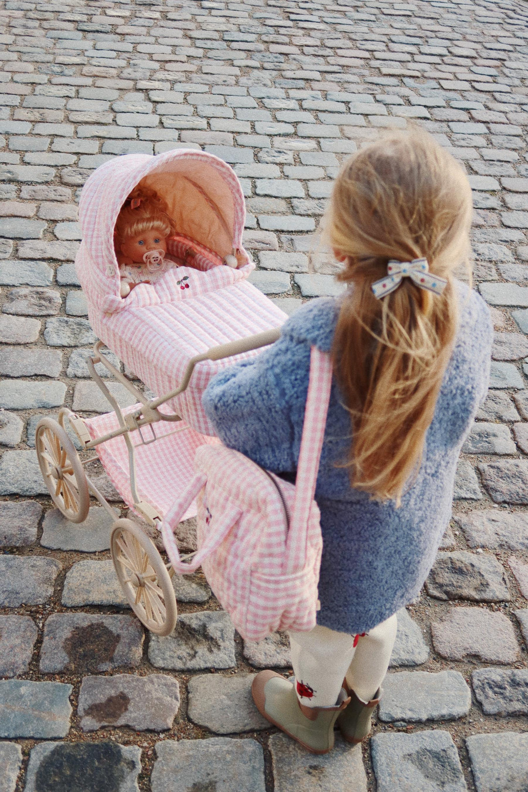 Konges Slojd - Doll Pram - Powder Pink Check