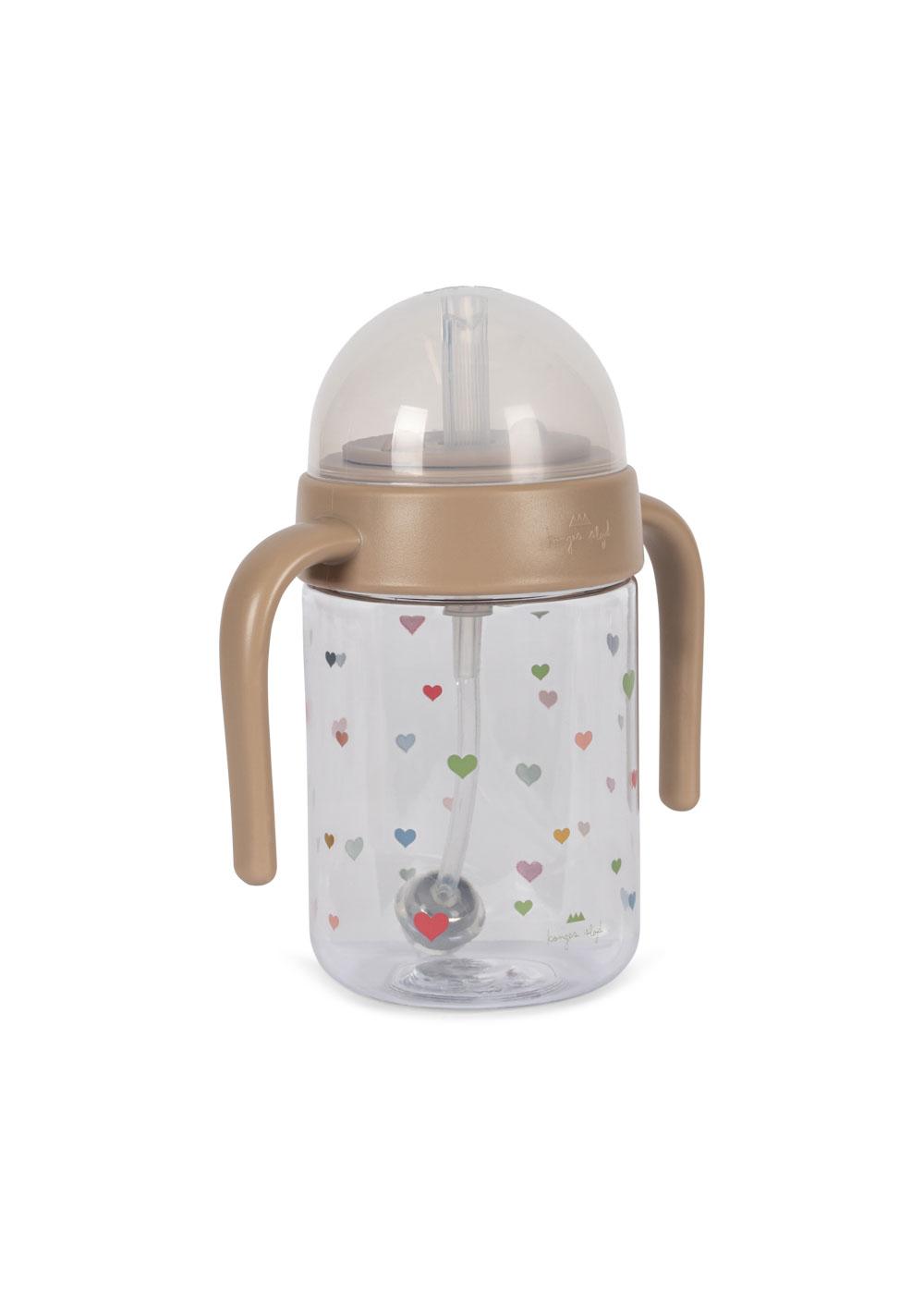 Konges Slojd - Baby Bottle With Handle- Multi Hearts