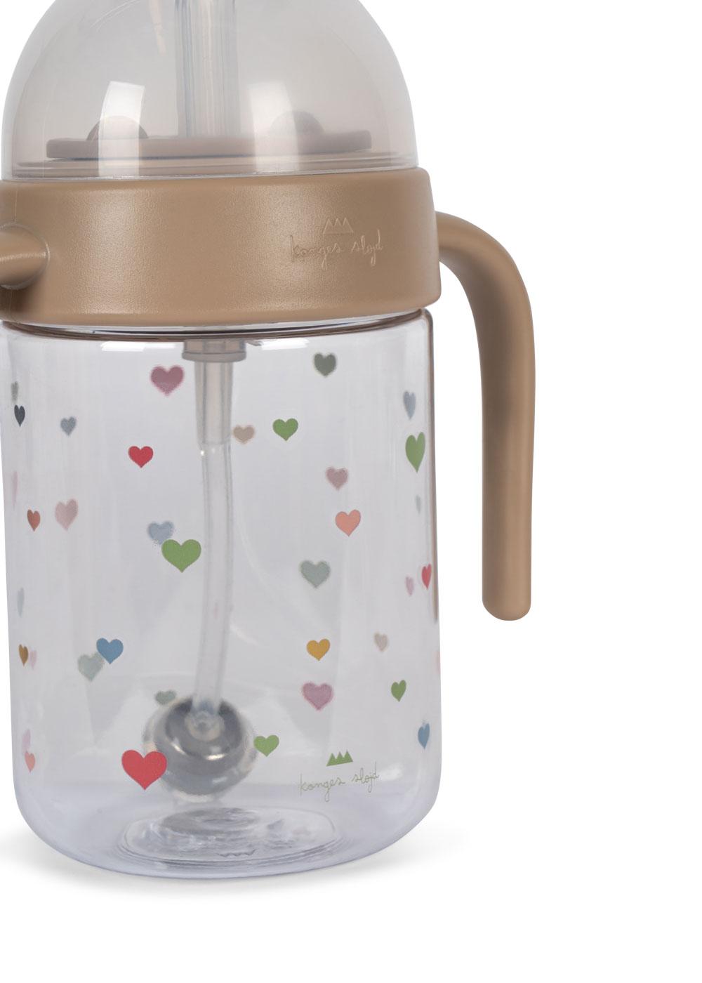 Konges Slojd - Baby Bottle With Handle- Multi Hearts