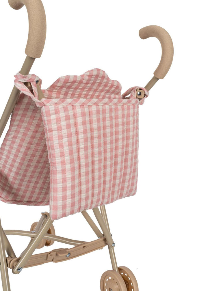 Konges Slojd - Doll Stroller - Powder Pink Check