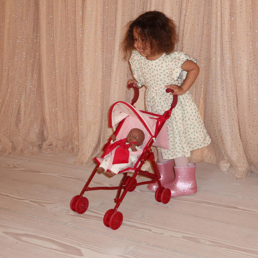 Konges Slojd - Zoe Lulu Doll Stroller - Strawberry Ice