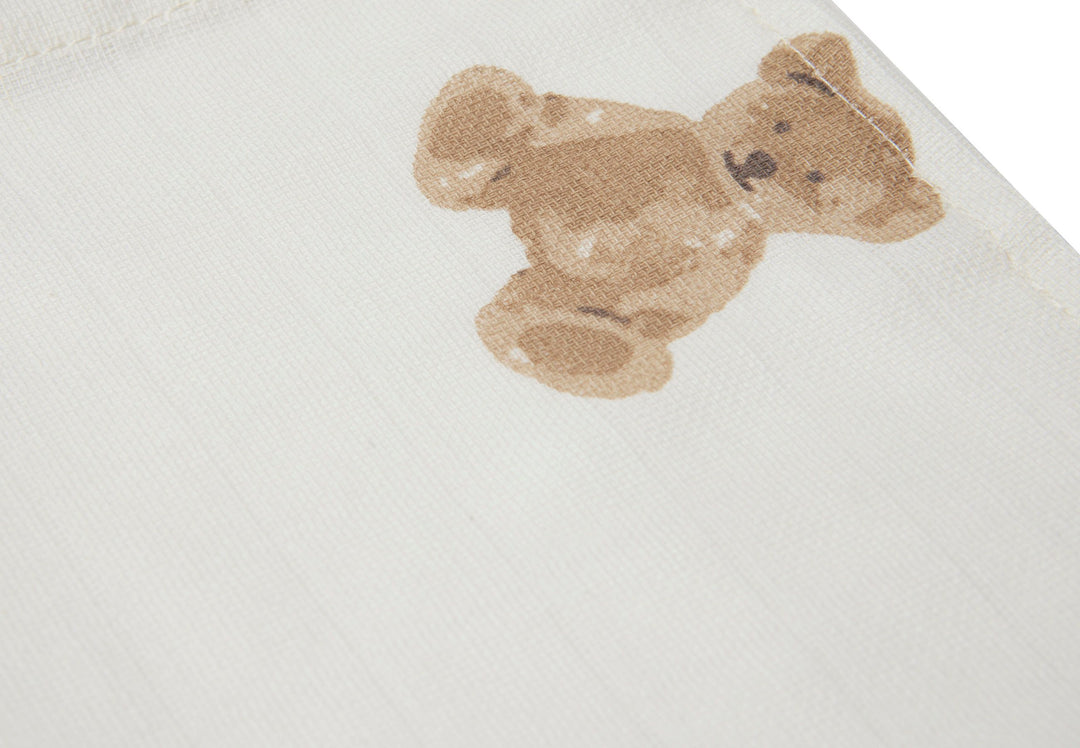 Jollein - Muslin Mouth Cloth - Teddy Bear (3 Pack) - Mabel & Fox