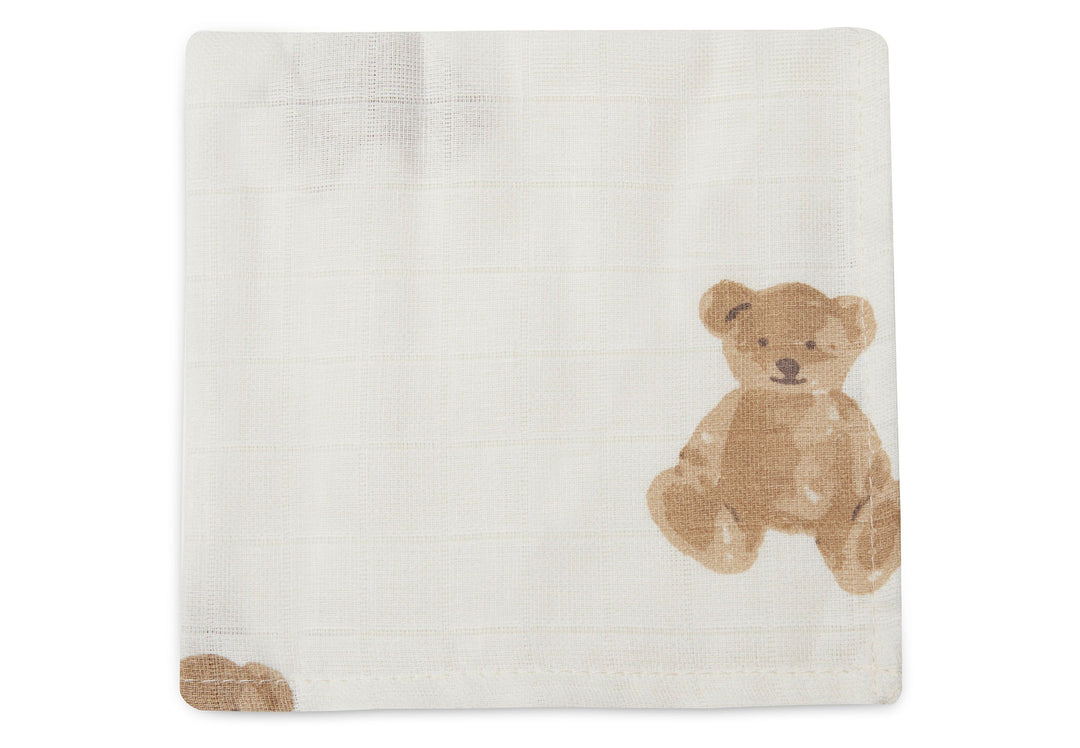 Jollein - Muslin Mouth Cloth - Teddy Bear (3 Pack) - Mabel & Fox