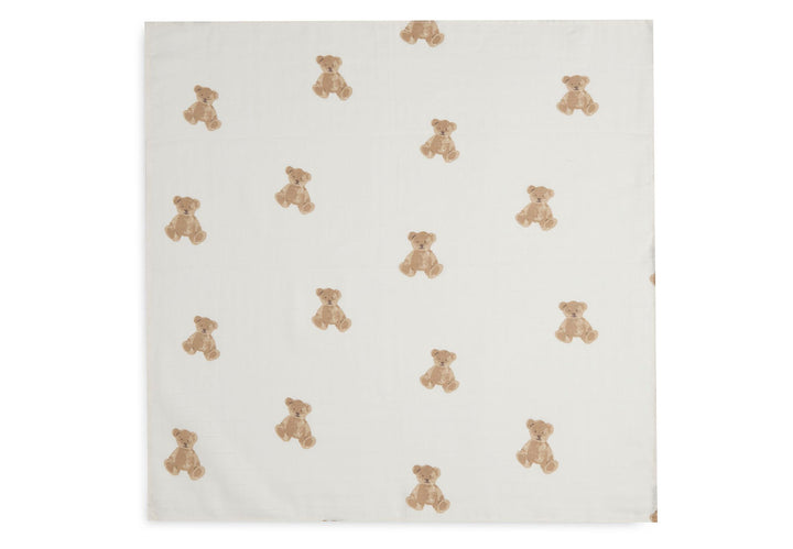 Jollein - Muslin Cloth - 70 x 70cm - Teddy Bear (3 Pack) - Mabel & Fox