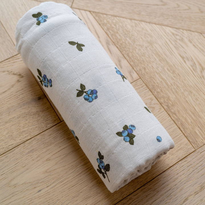 Mabel & Fox - Swaddle Muslin Blanket - Blueberries - Mabel & Fox